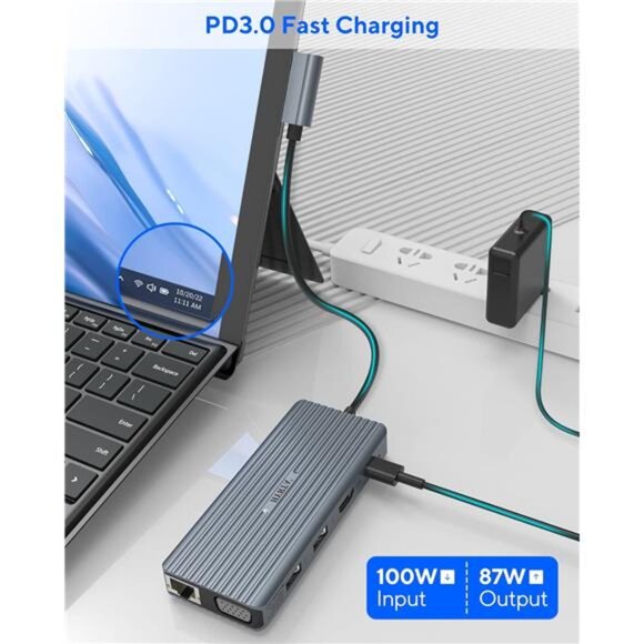 USB C Dock for Surface Pro 7, 11 in 2 Surface Pro 7 USB C Docking Station. - Picture 6 of 7
